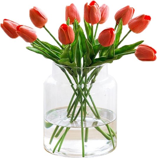 Klare Vasen für Mittelstücke Innjoii Glas-Große Klarglasvasen Breite Große Blume Vintage Moderne Mund Vase Riesige Home Decor, Bouquet Vasen Home Decor Modern für Hochzeit Wohnzimmer Esstisch
